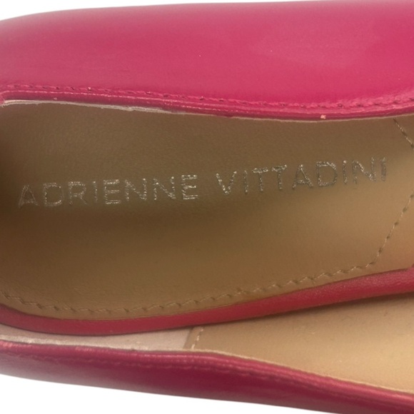 Adrienne Vittadina Fanie Pink Leather Kitten Heel Scalloped Pumps Career SZ 6.5 - Picture 2 of 13
